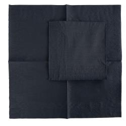 Hawthorn Premium Beverage Napkins 2-Ply, Black, 9.5 x 9.5 (1000Pack)