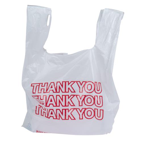 Thank You T-Sack, White/Red,16 Mic, 13" x 8" x 22"