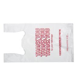 Thank You T-Sack, White/ Red, 12 Mic, 11.5" x 6.5" x 21" (1000Pack)