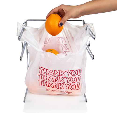 Thank You T-Sack, White/ Red, 12 Mic, 11.5" x 6.5" x 21" (1000Pack)