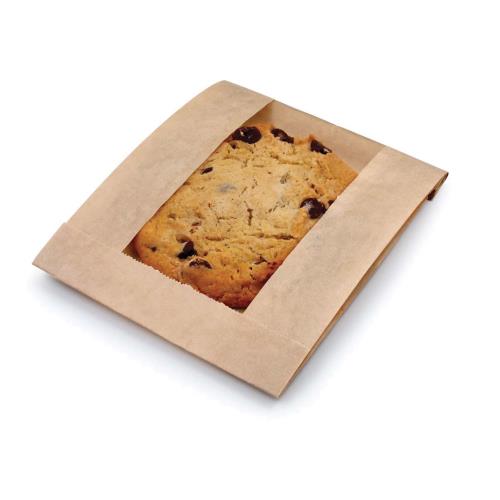 Ecocraft® Single Serve Grease Resistant Window Bag, Brown, 5" x 1.5" x 7" (500Pack)