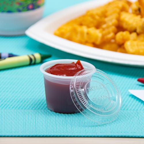 Solo® PET Souffle Portion Cup Lid, Clear, Small, 1 oz (2500Pack)