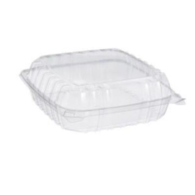 Clearseal® OPS 1 Compartment Hinged Container, Clear, 8.88" x 9.38" x 3" (200Pack)