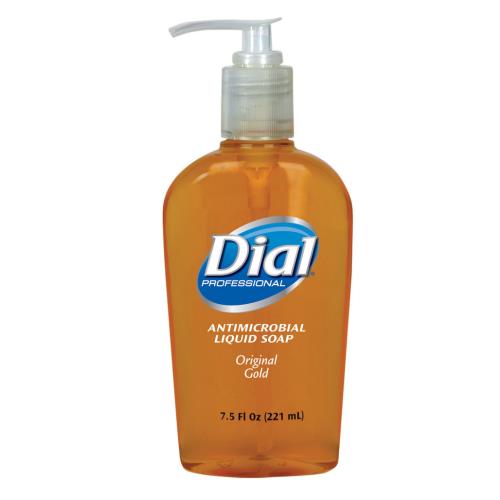 Antimicrobial Soap with Pump Bottle, Gold, 7.5 Oz (12Pack)