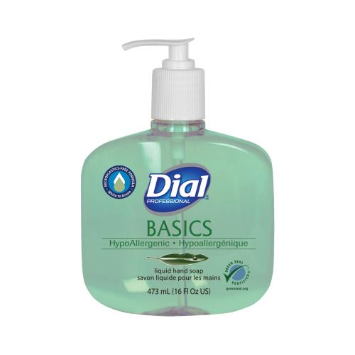 Dial Basics Liquid Hand Soap, 12/16 Oz, Pump (12Pack)