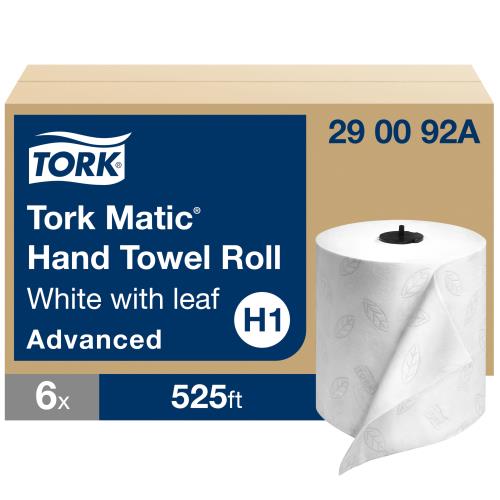 Tork Matic® Hand Towel Roll Leaf H1, White/Gray (6Pack)