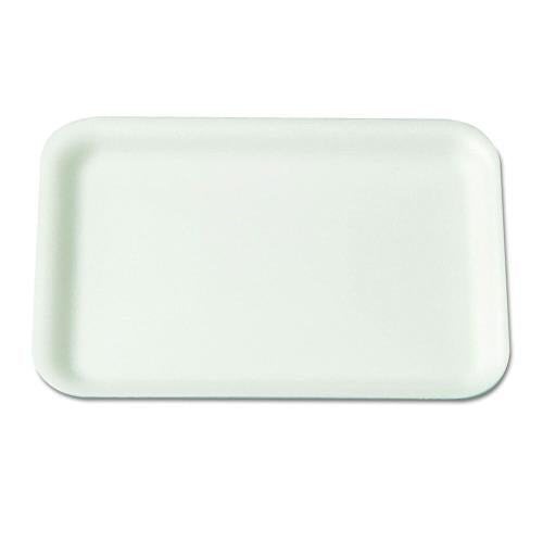 Polystyrene Foam Meat Tray, #2, White, 8.25" x 5.75" x 1" ( 500 PACK)