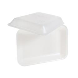 Polystyrene Foam Meat Tray, #2, White, 8.25" x 5.75" x 1" ( 500 PACK)