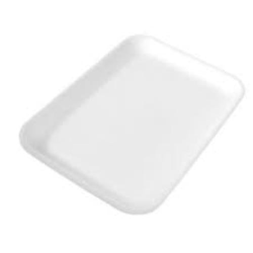 Polystyrene Foam Meat Tray, White, #2S, 8.25" x 5.75" x 0.62" (500 PACK)