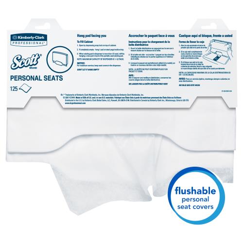 Scott® Recycled Fiber Content Toilet Seat Cover, White