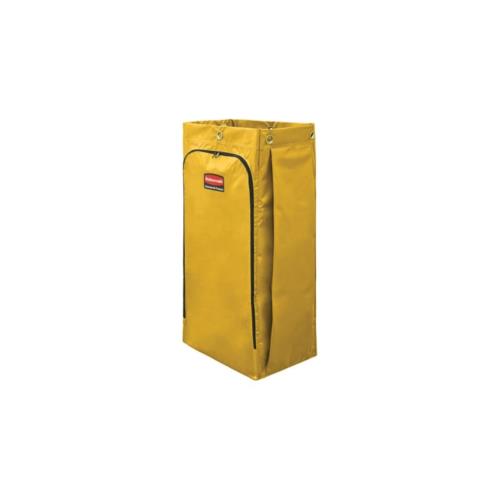 34 Gal Vinyl Bag for High-Capacity Janitorial Cleaning Carts, Yellow