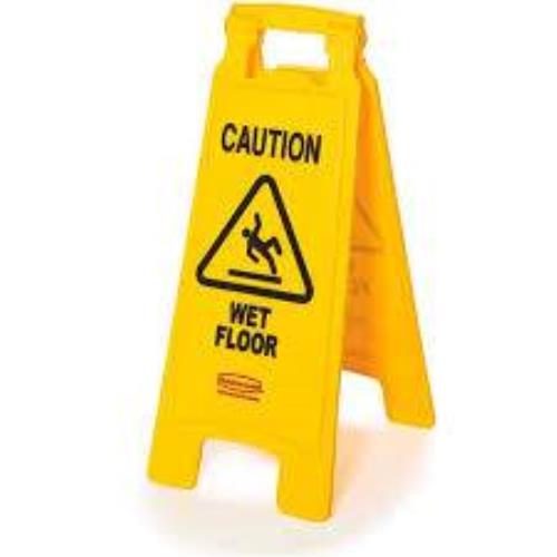 CAUTION WET FLOOR SIGN YELLOW  (1 PACK)