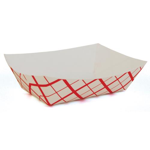 Southland Paper #300 Check Food Tray, Red/White, 3 Lb, 7.01" x 4.89" x 2.13" (500Pack)