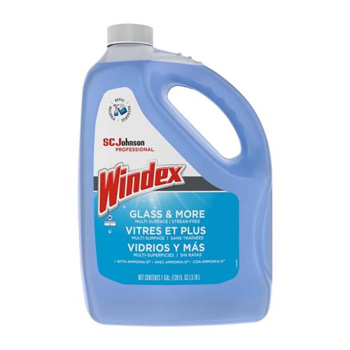 Windex® Liquid Glass Cleaner, Blue, 1 Gal, (4Pack)