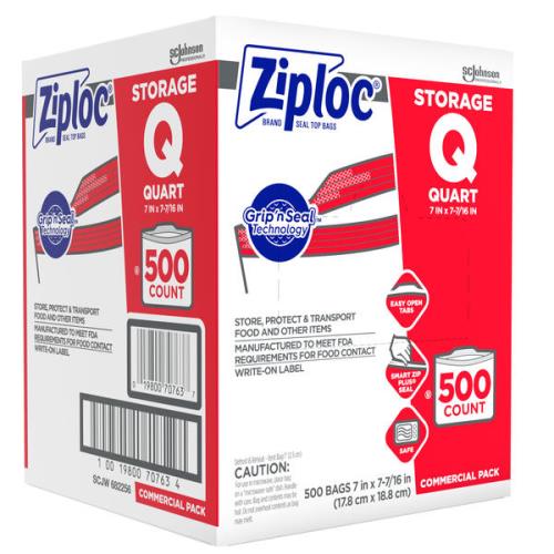 Ziploc® Storage Quart Bag (500Pack)