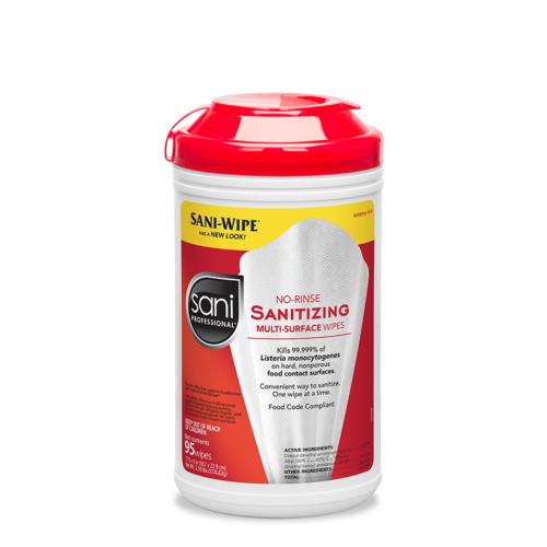 Sani Professional® Sanitizing Wipe Canister, White, XLarge, 95 Ct, 1/CS/6 (6Pack)