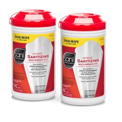 Sani Professional® Sanitizing Wipe Canister, White, XLarge, 95 Ct, 1/CS/6 (6Pack)