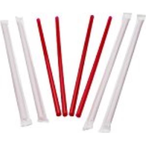 Cello-O-Core® Jumbo Strawss, Wrapped, Red, 12" (2000Pack)