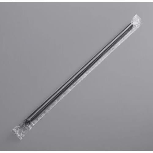 Jumbo 10.25" Black Plastic Straws (2000Pack)