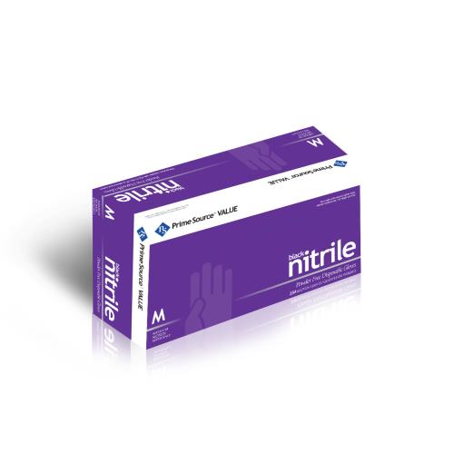 Prime Source® Powder Free Nitrile Gloves, Black, Medium (1000Pack)