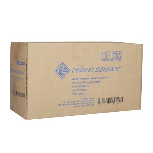 Prime Source® Polystyrene Fork, Knife, Teaspoon, 1 Ply 13" x 10.5" (250Pack)