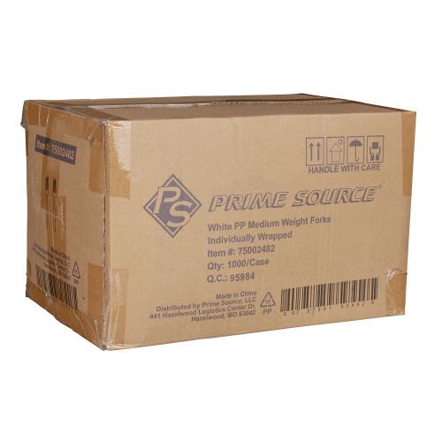 Prime Source® Polypropylene Wrapped Fork, White, Medium Weight (1000Pack)