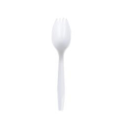 Prime Source® Polypropylene Wrapped Spork, White, Medium Weight, (1000Pack)