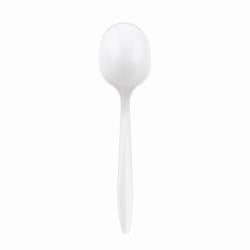 Prime Source® Polypropylene Medium Weight Wrapped Soupspoon, White, 3" (1000Pack)