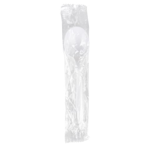 Prime Source® Polypropylene Medium Weight Wrapped Soupspoon, White, 3" (1000Pack)
