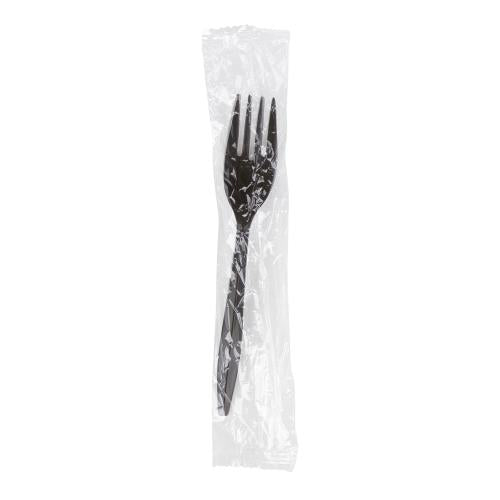 Prime Source® Polypropylene Wrapped Fork, Black, Medium Weight (1000Pack)