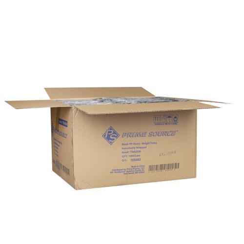 Prime Source® Individually Wrapped Heavy Weight Fork, Black, (1000Pack)