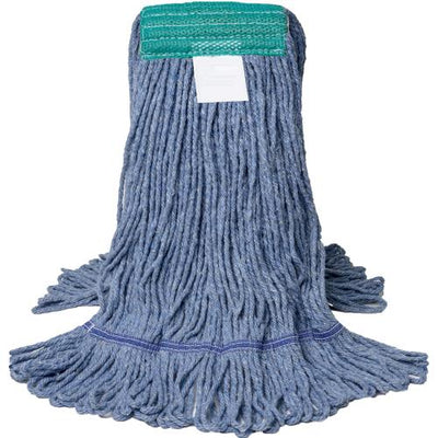 Prime Source® Cotton JW AtoMic Loop Ended Large Wet Mop, Blue, Large (12Pack)