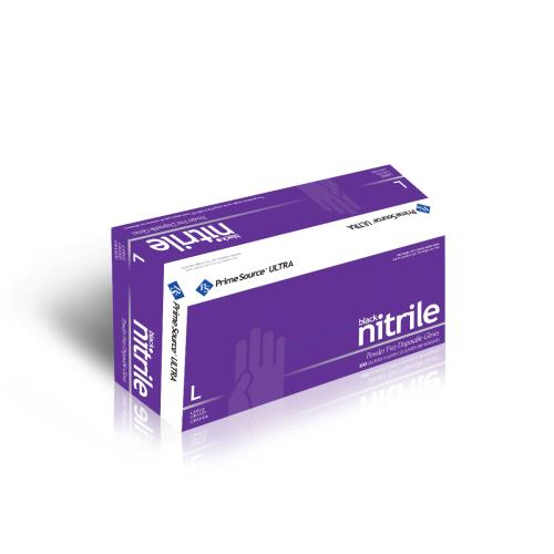 Prime Source® Ultra Nitrile Powder Free Glove, Black, Large, (1000Pack)
