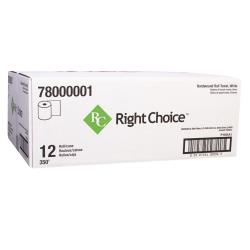 Right Choice™ Paper Hardwound Roll Towel, White, 7.87" x 350 (12Pack)