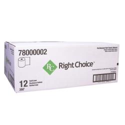 Right Choice™ Paper Hardwound Roll Towel 1-Ply, Kraft, 7.87" x 350' (12Pack)