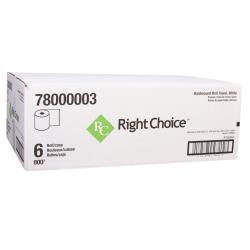 Right Choice™ Paper Hardwound Roll Towel 1-Ply, White, 7.87 (6Pack)