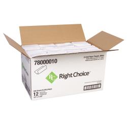 Right Choice™ Paper C-Fold 1 Ply Towel, White, 10" x 11.42" (12Pack)