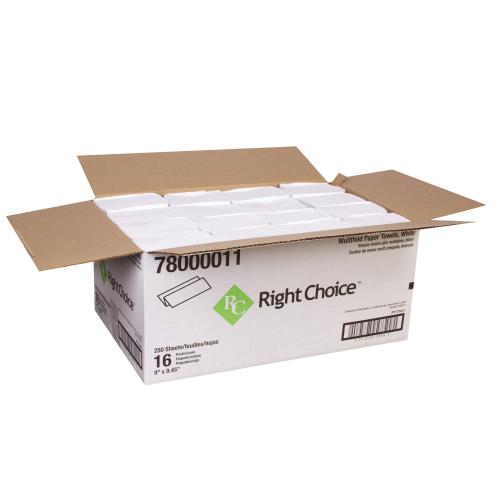 Right Choice™ Paper Hand Towel 9 x 9.45 (Brown/White)