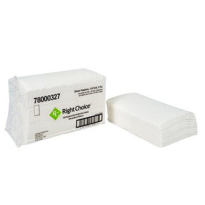 Right Choice™ Dinner Napkin 1/8 Fold, White, 14.2 x 16.5, (3000Pack)