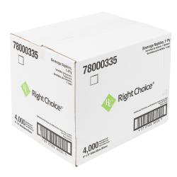 Right Choice™ Beverage Napkin 1-Ply, White, 9" x 9 (4000Pack)