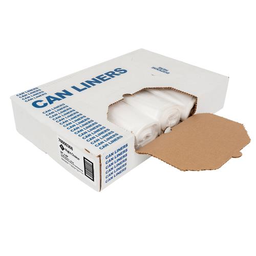 Right Choice™ LLDPE PE Can Liner, Natural, 28" x 48", 30 Gal, 1,2 Mil (200Pack)