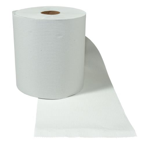 Right Choice® Hardwound Roll Paper Towel, White, 1 Ply, 7.875" x 600' (12Pack)