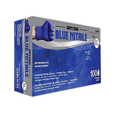GRIPSTRONG Glove, Nitril, Blue, Size Variety (1000Pack)