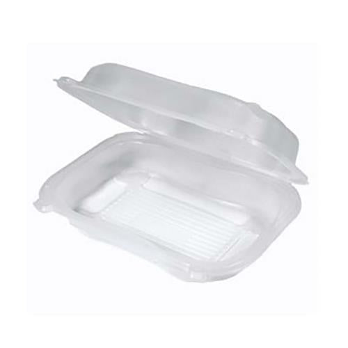 EcoSystems Polypropylene Hinged Utility Container, Clear, 9.25" x 7" x 3", (300Pack)