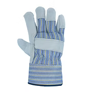 Premium Grade Leather Palm, Stripe Fabric Back, 2.5" Rubberized Cuff, S-XL