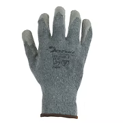 Dextrus cost effective grey cotton/polyester string knit with grey latex crinkle finish palm. Sizes: S - XL