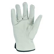 Red Fleece Lined Cowhide Grain Drivers Glove, Superior Grade, Elastic Wrist, Keystone Thumb, S-3XL