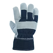 Standard Grade Split Cowhide Patched Palm with Blue Denim Cuff and Back, Large