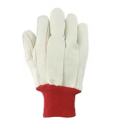 Premium Grade 18 Oz Corded Double Palm With Red Knit Wrist