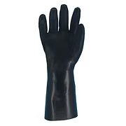 Black PVC, Double Dipped Sandy Finish, Interlock Lining, 14" Gauntlet Cuff